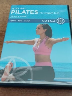 GAIAM Pilates DVD with Pink & Blue Cover